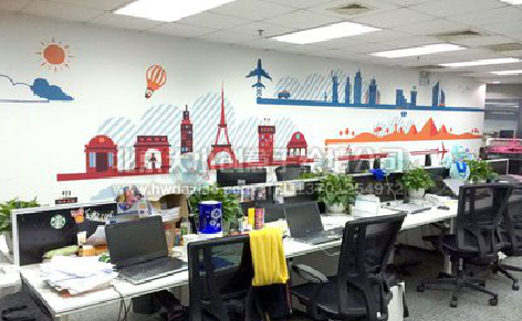 南华教你设计办公室墙绘的方法。