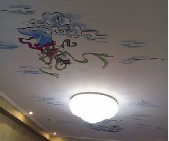 南华如何快速绘制天花板上的手绘墙？