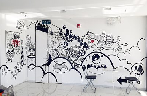 南华手绘墙并非传统涂鸦。